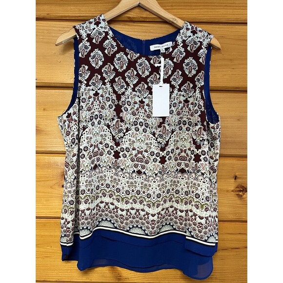 Rose & Olive Women’s Sleeveless Blouse Tank Top Size XL Beautiful Floral Lined - Picture 1 of 5
